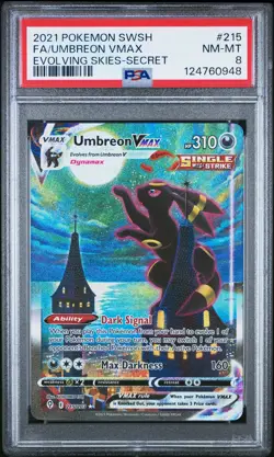 2021 POKEMON SWORD & SHIELD EVOLVING SKIES SECRET FULL ART/UMBREON VMAX PSA 8 - Image 1