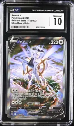 Pokemon Arceus V Alternate Art 166/172 Brilliant Stars CGC 10 GEM MINT - Image 1