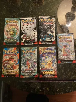 pokemon pack lot (7 packs!) Mega E, Black Bolt, White Flare, etc ALL SEALED/NEW - Image 1