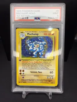 Pokemon Machamp Holo 1999 Base Set 1st Edition #8/102 PSA 9 - Image 1