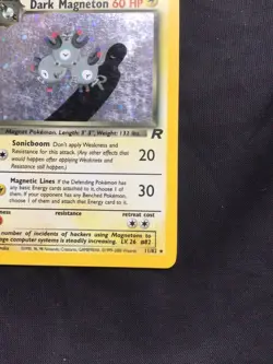 Pokemon Cards: Team Rocket Rare Holo: Dark Magneton 11/82 - Image 5