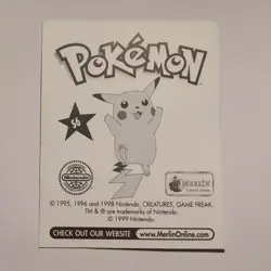 Pokemon - Pikachu - Topps Merlin Sticker - Series 1 - #S6/36- Holo - 1999 - Image 2