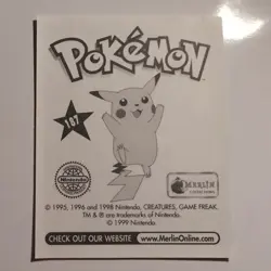 Pokemon - Gengar - Topps Merlin Sticker - Series 1 - #187/240 - 1999 - Image 2