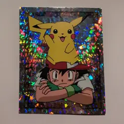Pokemon - Ash & Pikachu - Topps Merlin Sticker - Series 1 - #S2/36 - Holo - 1999 - Image 1