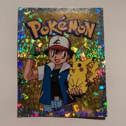 Pokemon - Ash & Pikachu - Topps Merlin Sticker Series 1 #S29/36 Gold Holo 1999 - Image 1