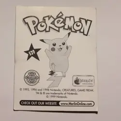 Pokemon - Ash & Pikachu - Topps Merlin Sticker Series 1 #S29/36 Gold Holo 1999 - Image 2