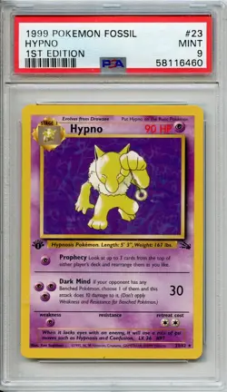 1999 Pokemon Fossil - HYPNO 1ST EDITION #23 - PSA 9 - Image 1