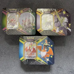 Pokemon TCG Shining Fates V Tins - Boltund, Eldegoss & Cramorant (3x Sealed Set) - Image 1