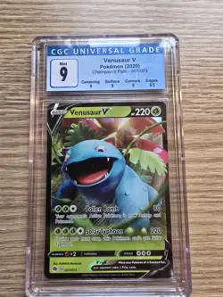 VENUSAUR V (2021) Pokemon Black Star Promos Full Art Holo SWSH100 CGC 9 Mint - Image 1