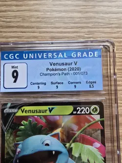 VENUSAUR V (2021) Pokemon Black Star Promos Full Art Holo SWSH100 CGC 9 Mint - Image 2