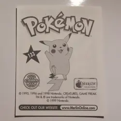 Pokemon - Eevee - Topps Merlin Sticker - Series 1 - #133/240 - 1999 - Image 2