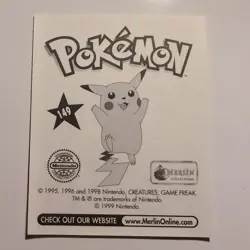 Pokemon - Dragonite - Topps Merlin Sticker - Series 1 - #149/240 - 1999 - Image 2
