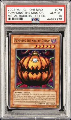 2002 YU-GI-OH! MRD-METAL RAIDERS 1ST ED #079 PUMPKING THE KING OF GHOSTS PSA 10 - Image 1