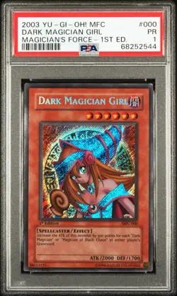Yu-Gi-Oh! TCG Dark Magician Girl MFC-000 1st Edition PSA 1 - Image 1