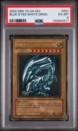2002 Yu-Gi-Oh Blue-Eyes White Dragon SDK-001 Unlimited Starter Deck Kaiba PSA 6 - Image 1