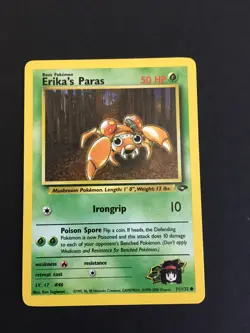 Pokemon Erika's Paras 71/132 - Gym Challenge Set - Excellent - Actual Card Shown - Image 1