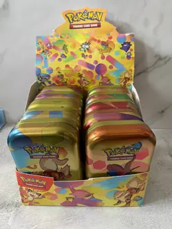 Pokemon 151 TCG Display box w Empty Mini Tins w/ Coins & Art Card - NO PACKS - Image 1