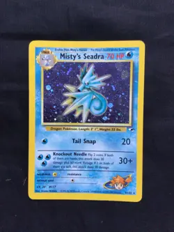 Pokemon Cards: Gym Heroes Rare Holo: Misty's Seadra 9/132 - Image 1