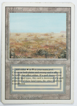 Scrubland Magic Card Dual Land Revised MTG Reserved List - Image 1