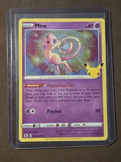 Pokemon TCG Celebrations Mew Holo Rare Card 011/025 NM Condition - Image 1