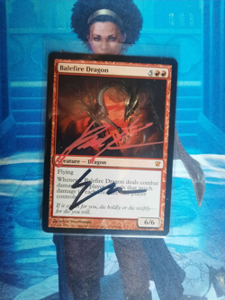 SIGNED Balefire Dragon, singed by artist & Brian Kibler - Image 1