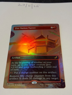 Magic the Gathering MTG Fire Nation Turret x1 Rare B'less FOIL Card NM/M - Image 1