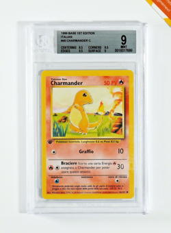 Pokemon BGS 9 Charmander #46 Holo 1st Edition Base Set 1999 Italiano - Image 1