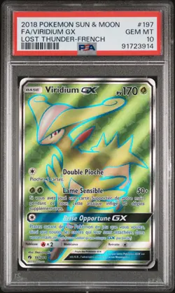 Carte Pokemon Viridium GX 197/214 PSA 10 Tonnerre Perdu Soleil & Lune POP2 - Image 1