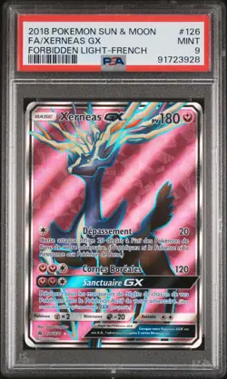 Carte Pokemon Xerneas GX 126/131 PSA 9 Lumiere Interdite Soleil & Lune - Image 1