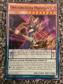 1x (M/NM) Dragoncaller Magician - RATE-EN001 - Super Rare - 1st Edition YuGiOh - Image 1