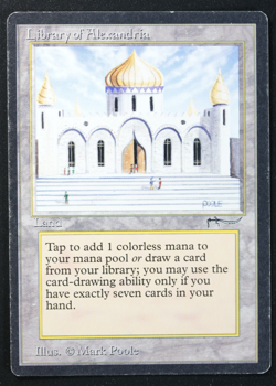 Library of Alexandria Magic Card Arabian Nights MTG 1993 - Image 1
