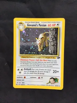 Pokemon Cards: Gym Challenge Rare Holo: Giovanni's Persian 8/132 - Image 1