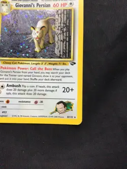Pokemon Cards: Gym Challenge Rare Holo: Giovanni's Persian 8/132 - Image 5