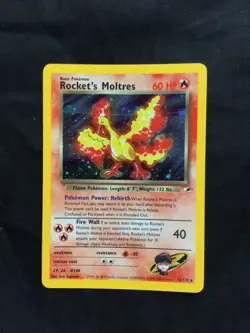 Pokemon Cards: Gym Heroes Rare Holo: Rocket's Moltres 12/132 - Image 1
