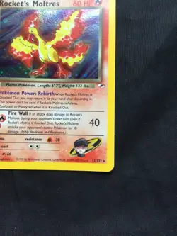 Pokemon Cards: Gym Heroes Rare Holo: Rocket's Moltres 12/132 - Image 5