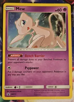 Pokemon TCG Mew Sun & Moon SM215 Holo Promo Promo Card - Image 1