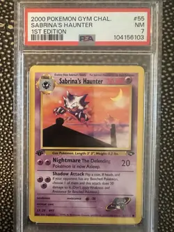 2000 POKEMON GYM CHALLENGE 1ST ED #55 SABRINA'S HAUNTER PSA 7 - Image 1
