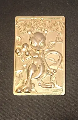 Vintage 1999 Burger King Pokemon 23k Gold Plated Mewtwo Collectible Card - Image 1