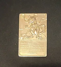 Vintage 1999 Burger King Pokemon 23k Gold Plated Mewtwo Collectible Card - Image 2