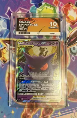 Pokemon Gengar & Mimikyu GX Tag Bolt 038/095 ACE 10 Gem Mint Perfect Subgrades - Image 2