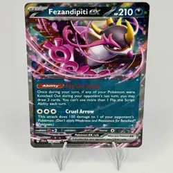 Pokemon TCG Fezandipiti EX Double Rare Holo NM Pack Fresh 038/064 - Image 1