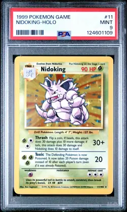 PSA 9 1999 Pokemon Nidoking 11/102 Base Set Unlimited Holo Mint 💎 - Image 1