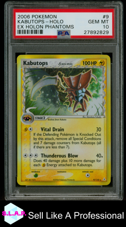 KABUTOPS POKEMON 9 2006 EX HOLON PHANTOMS HOLO ENGLISCH PSA 10 - Image 1