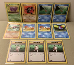 2000 Pokemon 1st Edition Fossil Set Weezing Geodude Horsea Kabuto 11 Card Lot - Image 1