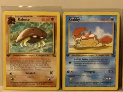 2000 Pokemon 1st Edition Fossil Set Weezing Geodude Horsea Kabuto 11 Card Lot - Image 4