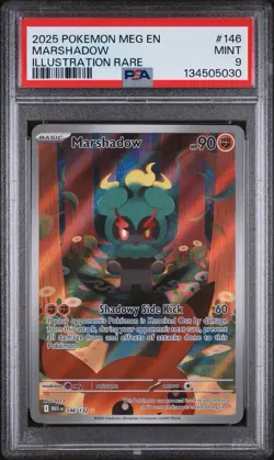 2025 POKEMON MEG EN-MEGA EVOLUTION ILLUSTRATION RARE #146 MARSHADOW PSA 9 - Image 1