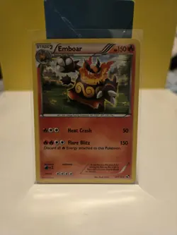 Pokemon Black and White Holo Rare Emboar (19) #19/114 Lightly played - Image 1
