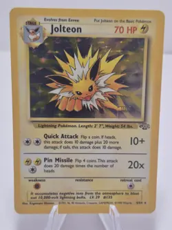 Pokemon TCG Jolteon Jungle Holo Rare Card 4/64 Vintage, Moderately Played - Image 1