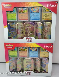 Pokemon TCG 151 Mini Tins 5-Pack Costco Bundle Compete Never Opened 2 sets MIMB! - Image 1