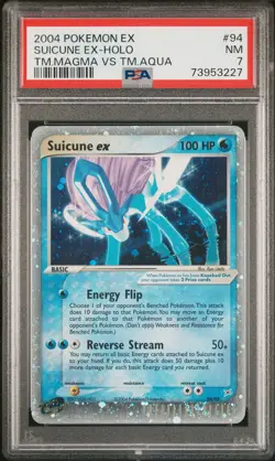 2004 Pokemon TCG Suicune ex Holo Team Magma VS Team Aqua 94/95 PSA 7 - Image 1
